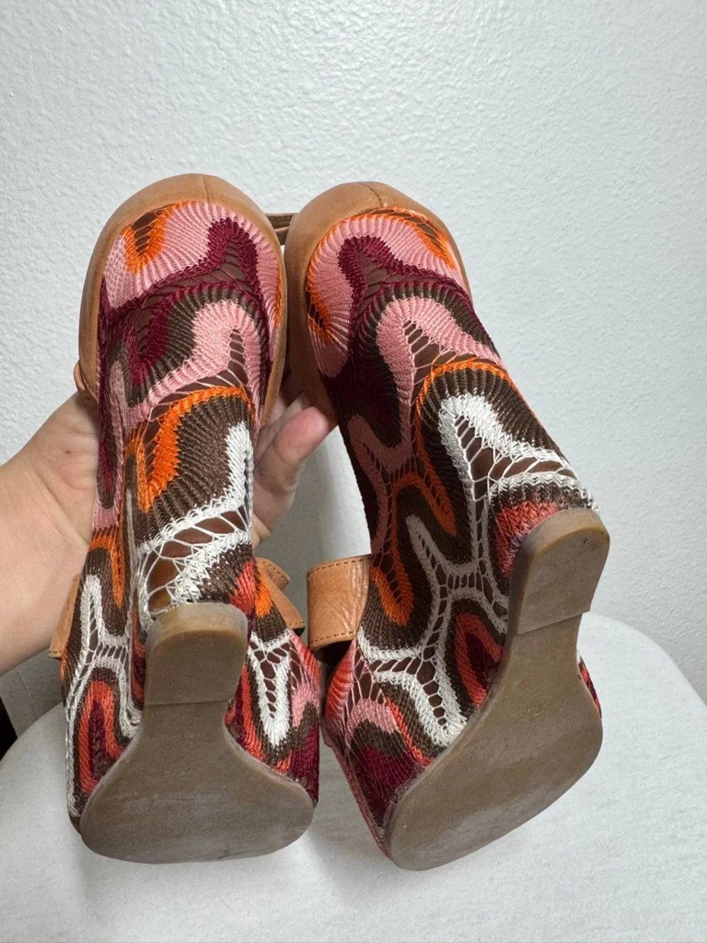 Jeffrey Campbell Bradshaw Ibiza Tan Brown Ankle Strap Wedge Open Toe Sandals 7.5 - Picture 7 of 16